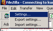FileZilla - podešavanja