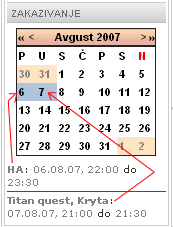 Kalendar i lista moduli